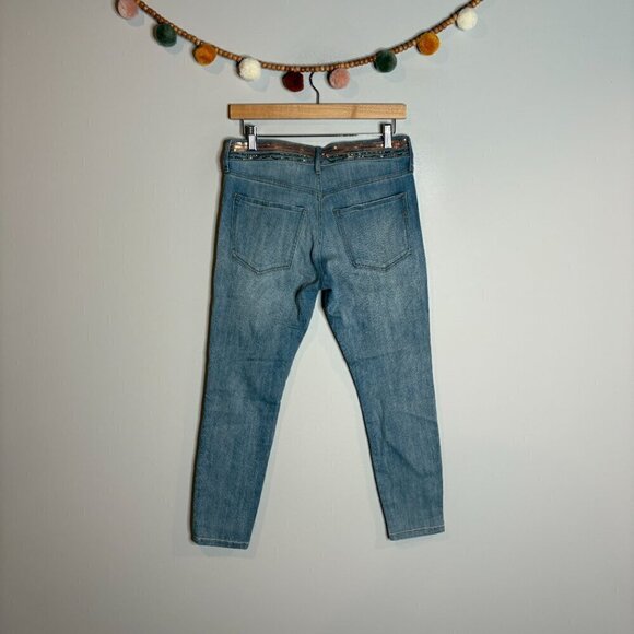 NWT Express embellished beaded Mid Rise Ankle Legging jeans - Picture 7 of 8